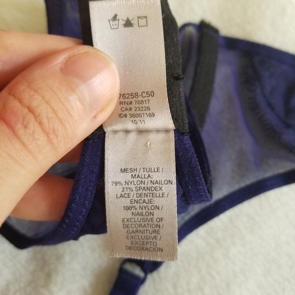 Victoria's Secret Blue/Blk Mesh Garter XS/S - Picture 4 of 4